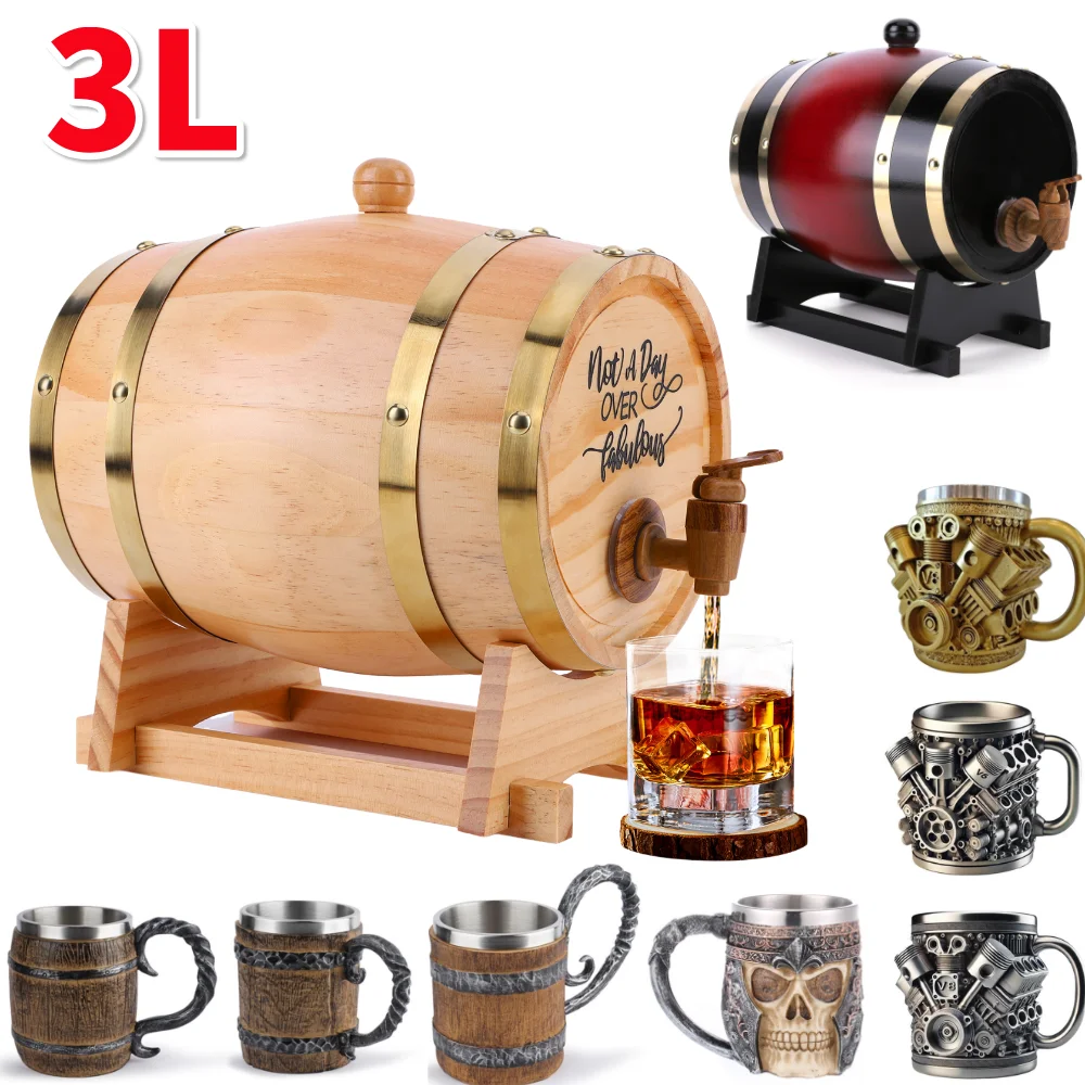 Wine Beer Rum - 3L Houten Whiskyvat met Standaard Bung