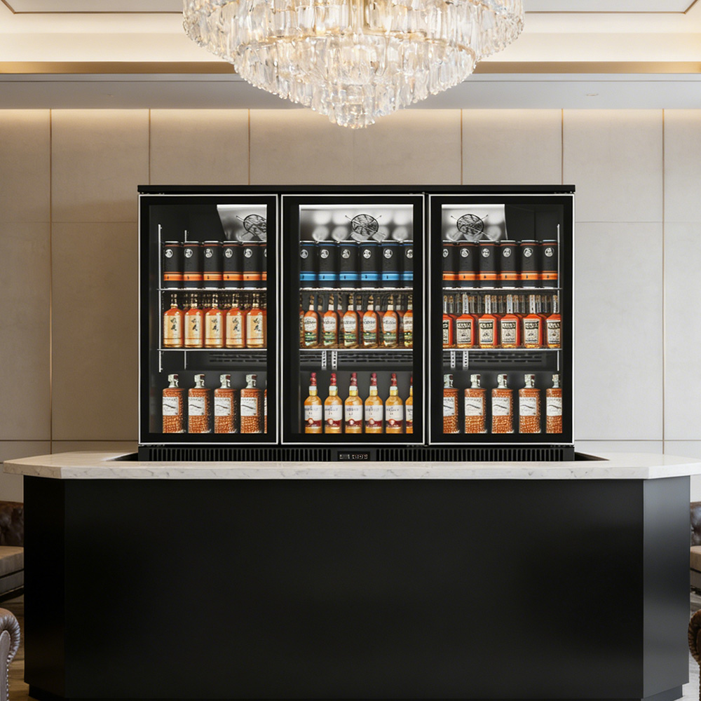 Wine Beer Fridge Cabinet - Mini drankenkoeler koelkast 3-deurs barkoelkast glazen