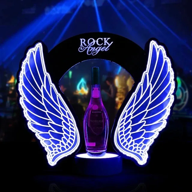 Wine To Beer - Oplaadbare LED-flitsende engelenvleugels wijn- en champagneflesverfraaier