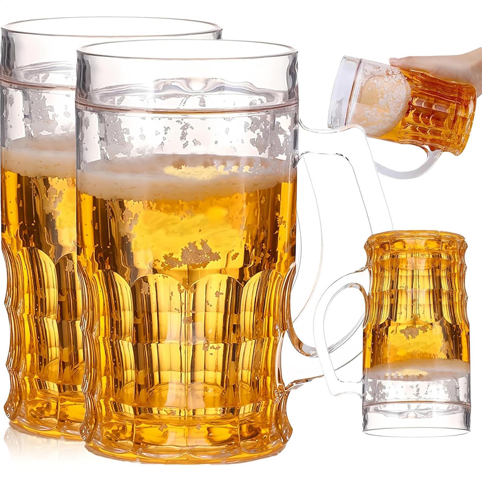 Beer Mug Handled - 450ML Dubbellaags Gesimuleerde Biermok Grappige Nepbeker