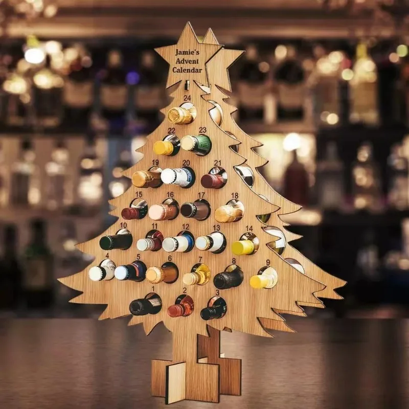 Wine Beer Rack - Kerstboom Houten Wijnrek Ambachtelijke Decoratie Kerst