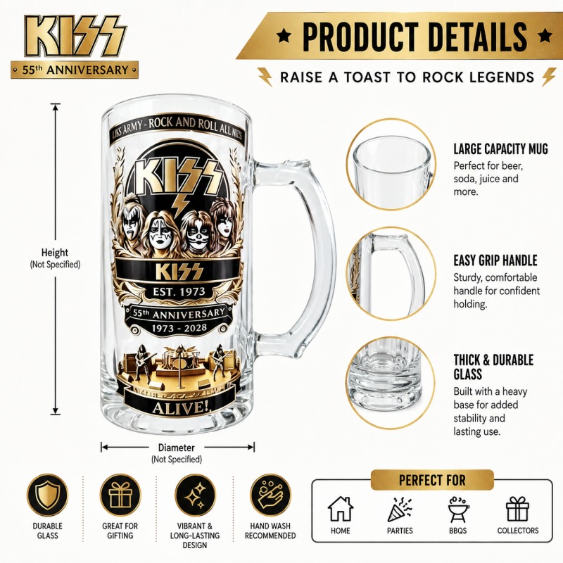 55e verjaardag KISS rockband b - Beer Mug Handled recensie en prijs