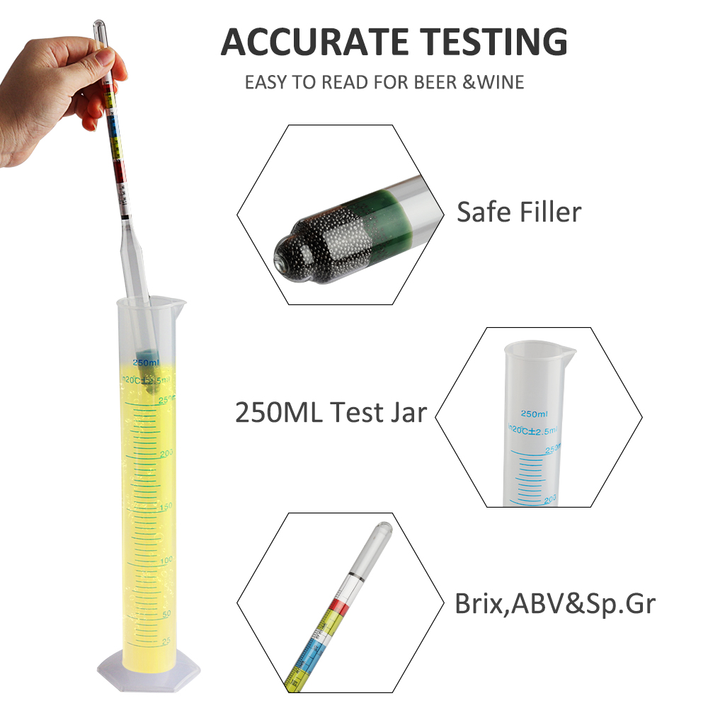 3 schaal Hydrometer Maken Trip - Beer Wine Hobby recensie en prijs
