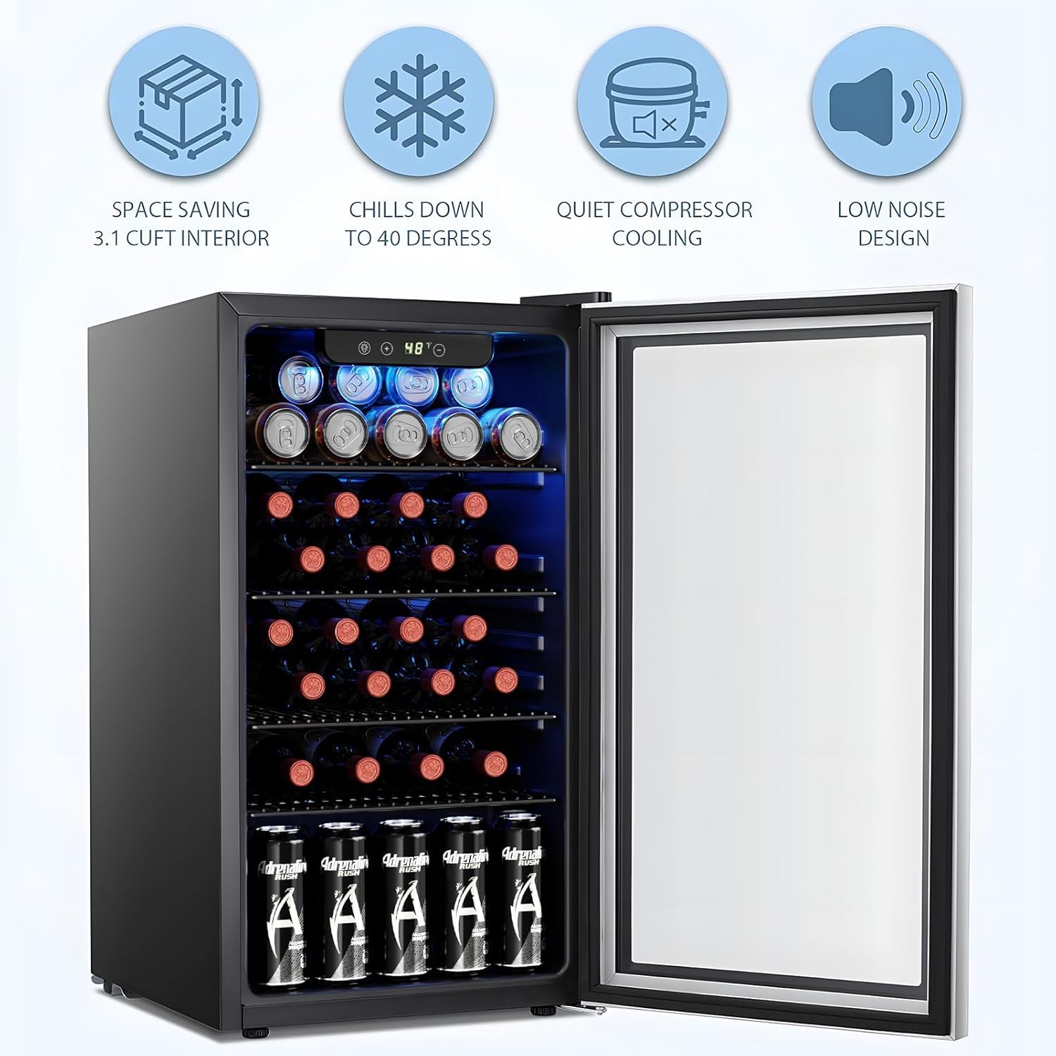26 Flessen 130 Blikjes Wijnkoe - Wine Beer Fridge Cabinet recensie en prijs