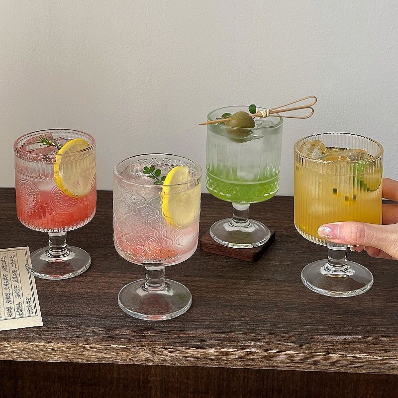 4 Stuks Set Vintage Reliëf Gem - Wine Beer Mixed Drinks recensie en prijs