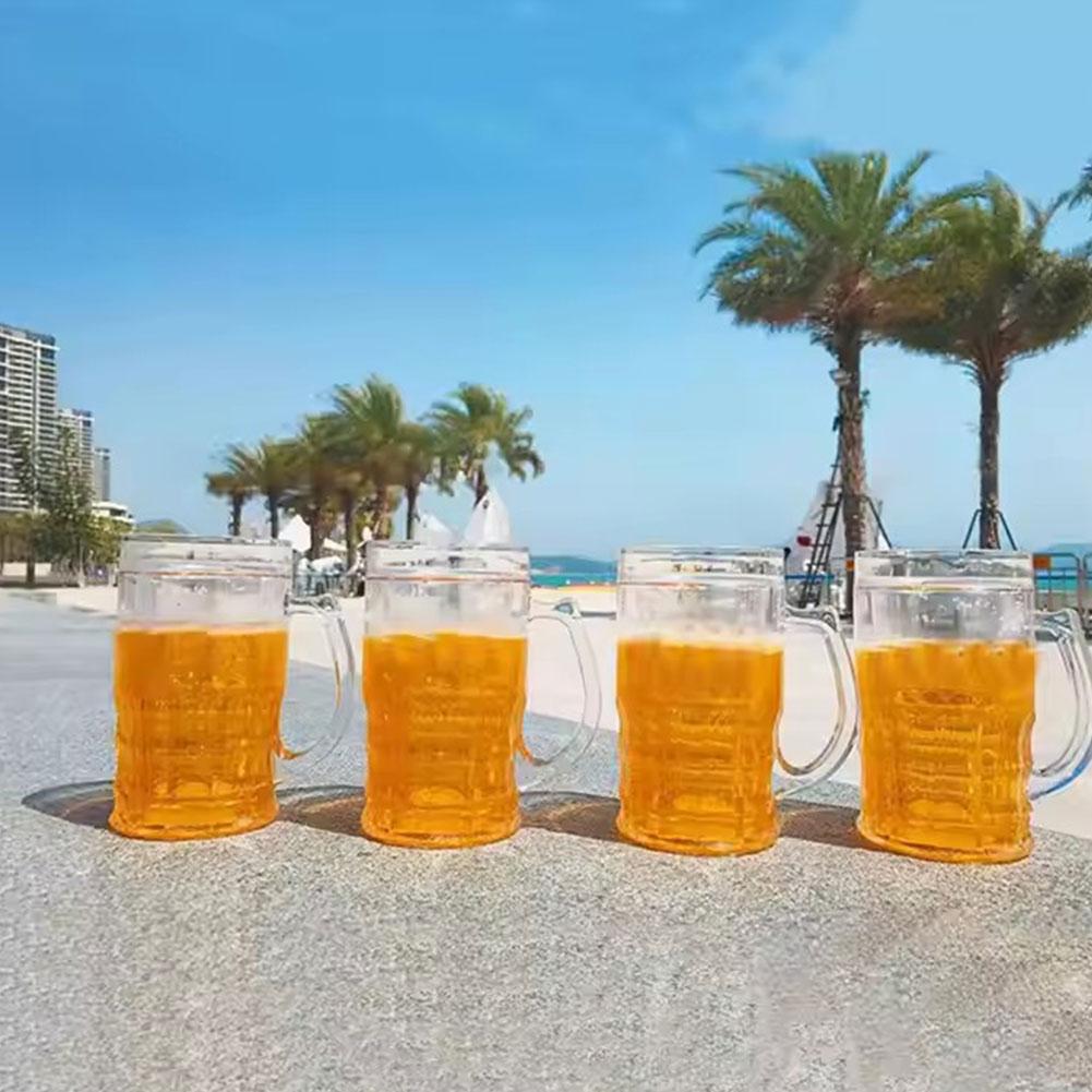 1/2 stuks dubbel bierglas met  - Beer Mug Handled recensie en prijs