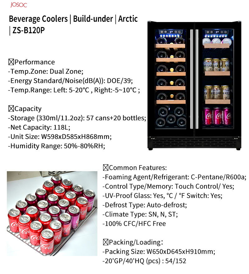 Dubbele deur onderbouw wijn- e - Wine Beer Fridge Cabinet recensie en prijs