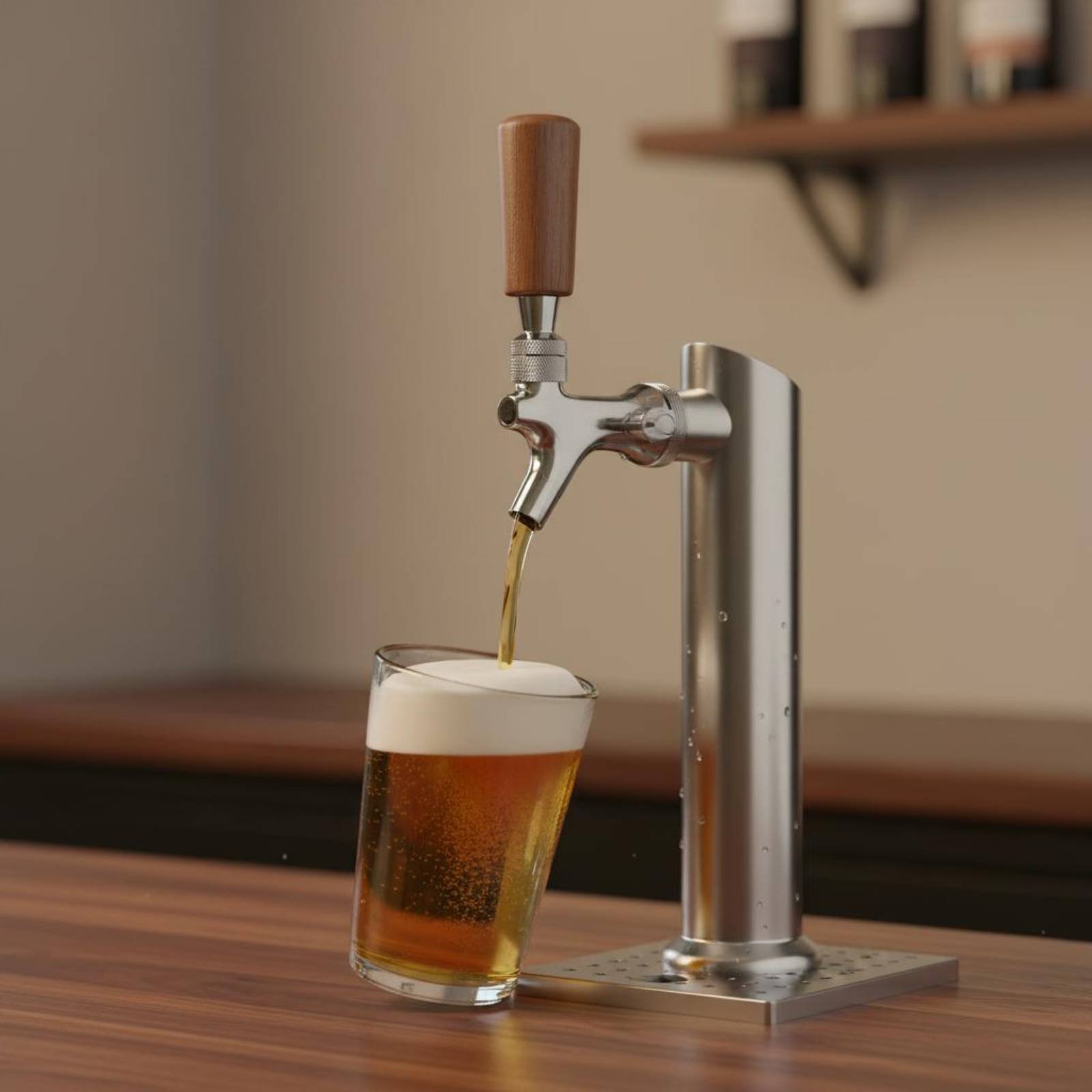 Korte houten biertapgreep van  - Wine To Beer recensie en prijs