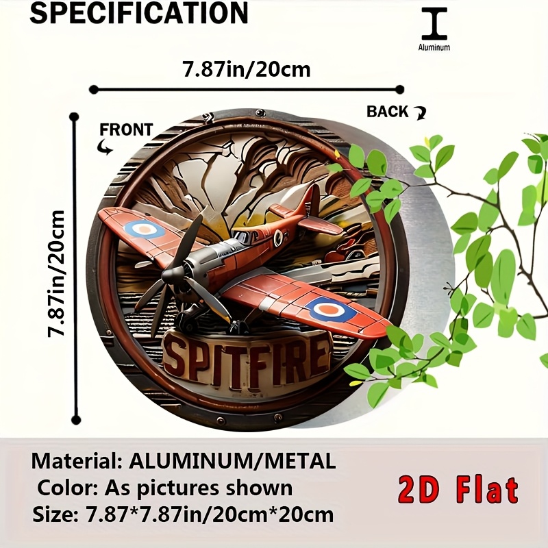 2D plat - 1pc vintage Spitfire - Wine Tag Label recensie en prijs